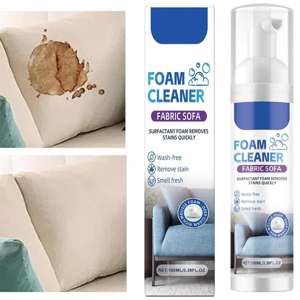 Fabric Sofa Foam Cleaner Multi-purpose Stain Remover Carpet Curtain No-water