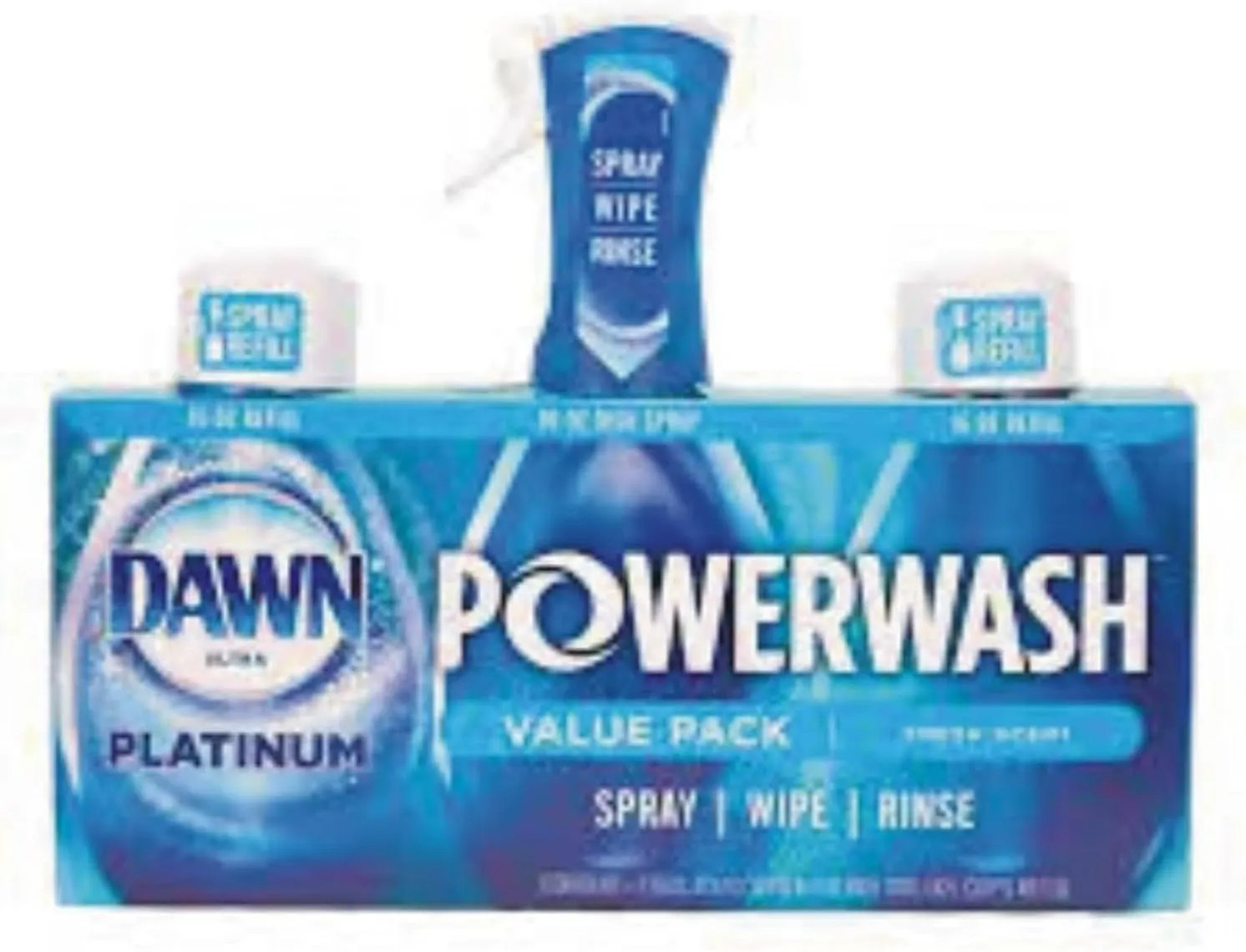 Dawn Powerwash Dish Soap Starter Kit + 3 Refills 4 x 16 fl oz Fresh Scent