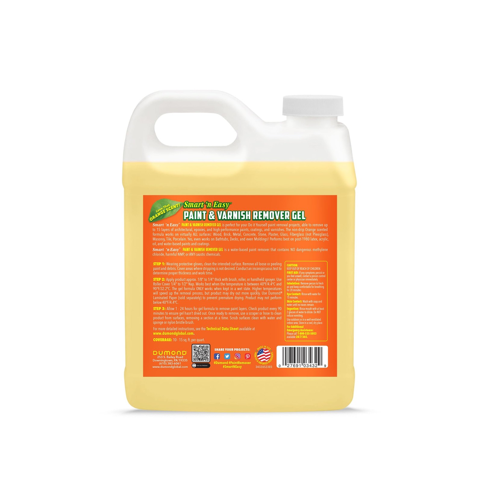 Paint Varnish Remover Gel 32oz Strips Acrylic Latex Oil Water Based Paint