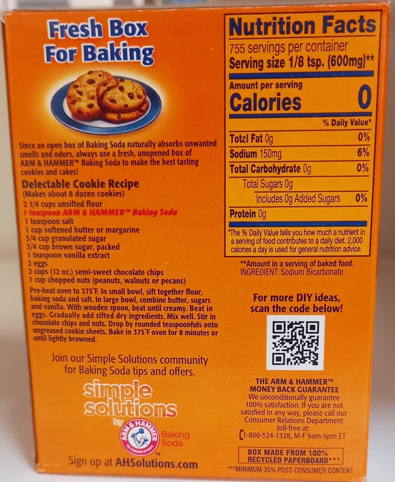 ARM & HAMMER Pure Baking Soda 1 LB (454g) America’s #1 Trusted Baking Soda Brand