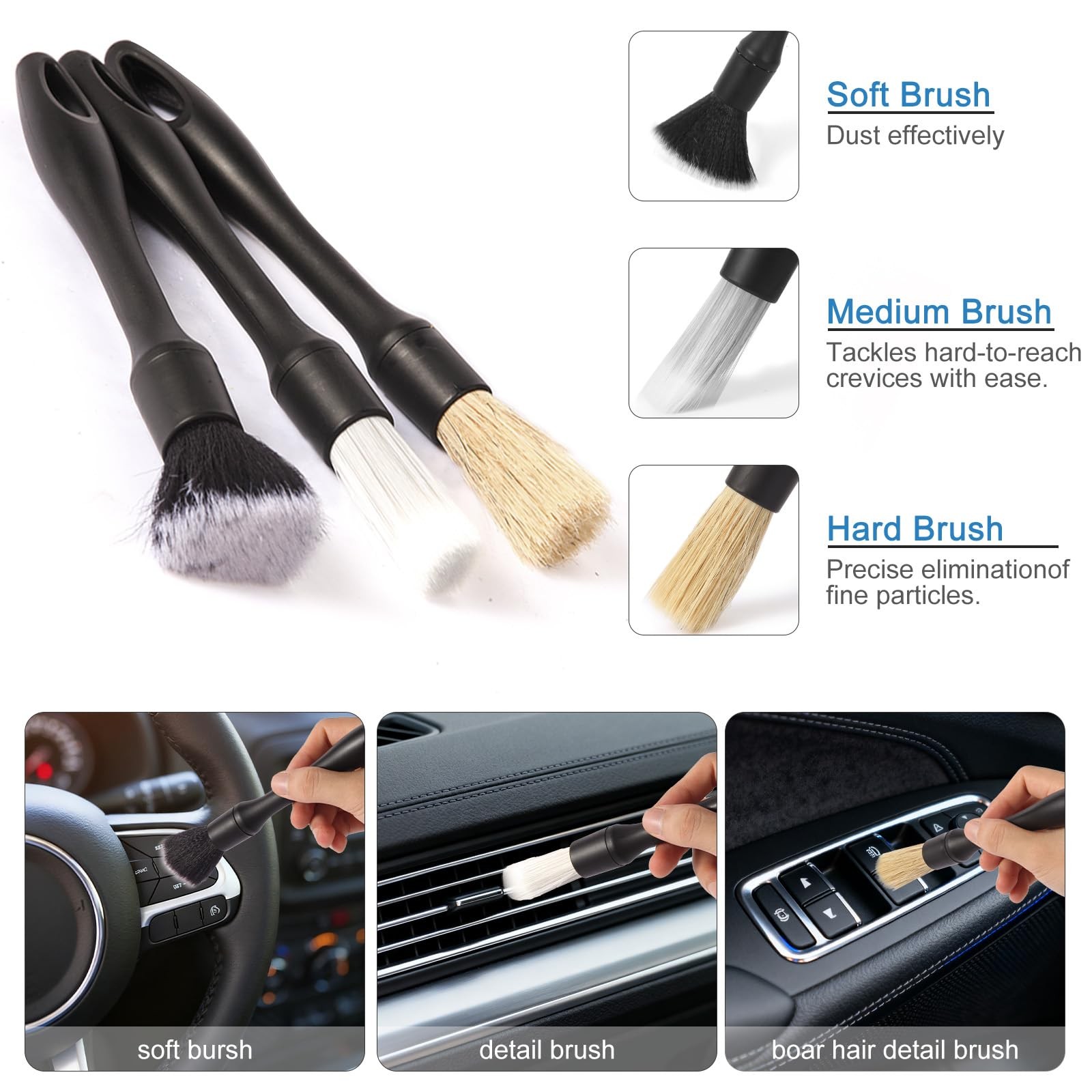 Car Detailing Brush Kit with Detail Brushes,Car Interior Detailing Brushe,Car…
