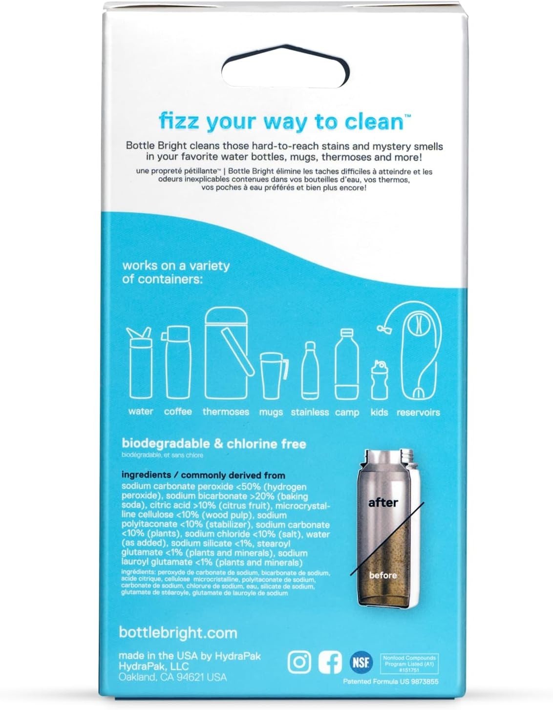 Bottle Bright – Clean Stainless Steel, Thermos, Tumbler PACK OF 2
