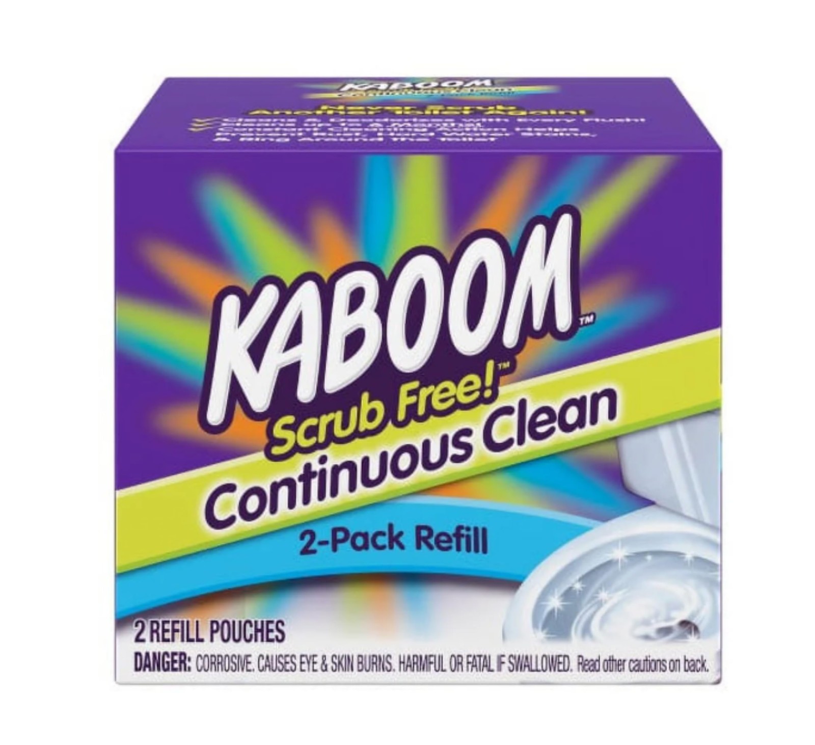 Kaboom Scrub Free! Continuous Clean Toilet Cleaning 2 Count (Pack of 1)
