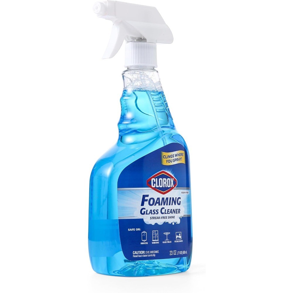 Foaming Glass Cleaner Trigger Spray for Windows Mirrors No Drip Streak Free
