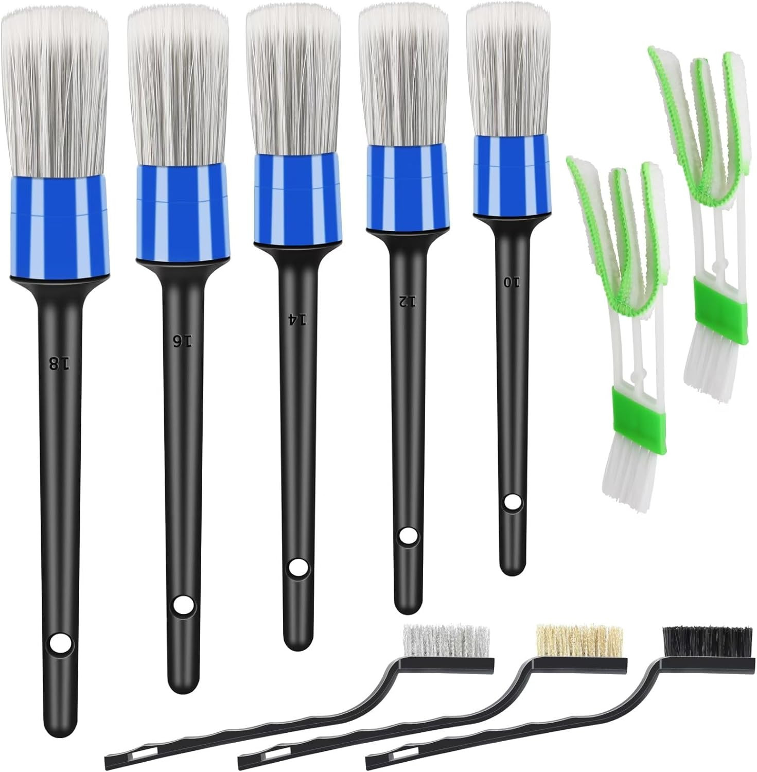 Juego De 9 Piezas Cepillos Para Detallado De Automoviles Kit Limpieza Interior