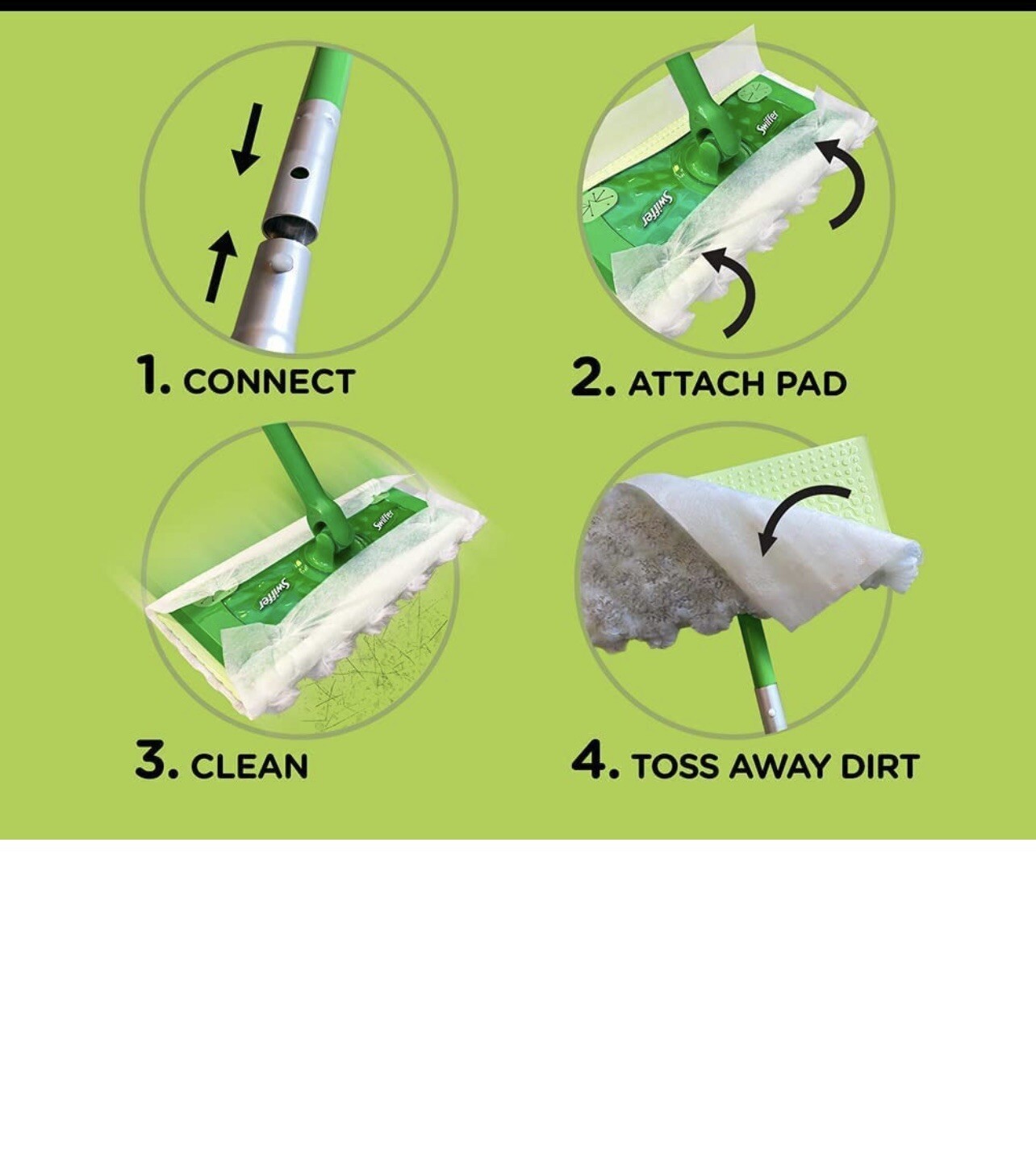 Swiffer Sweeper 5.4 in. Dry Sweeping Cloths Microfiber Dust Mop Refill 52 pack