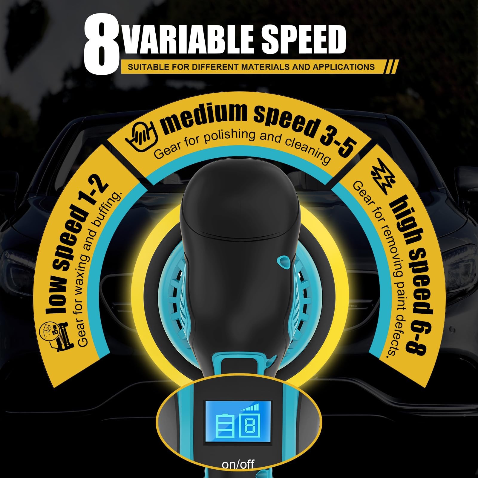 Cordless Car Buffer Polisher, 6 In Mini Buffer Polisher Kit with 2 Pack 21V R…