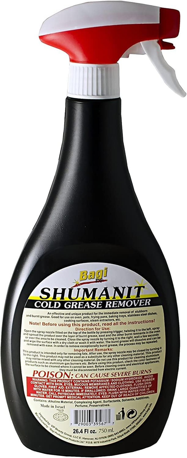 SHUMANIT – Cold Grease Remover. Spray for the Immediate Removal of Stubborn and