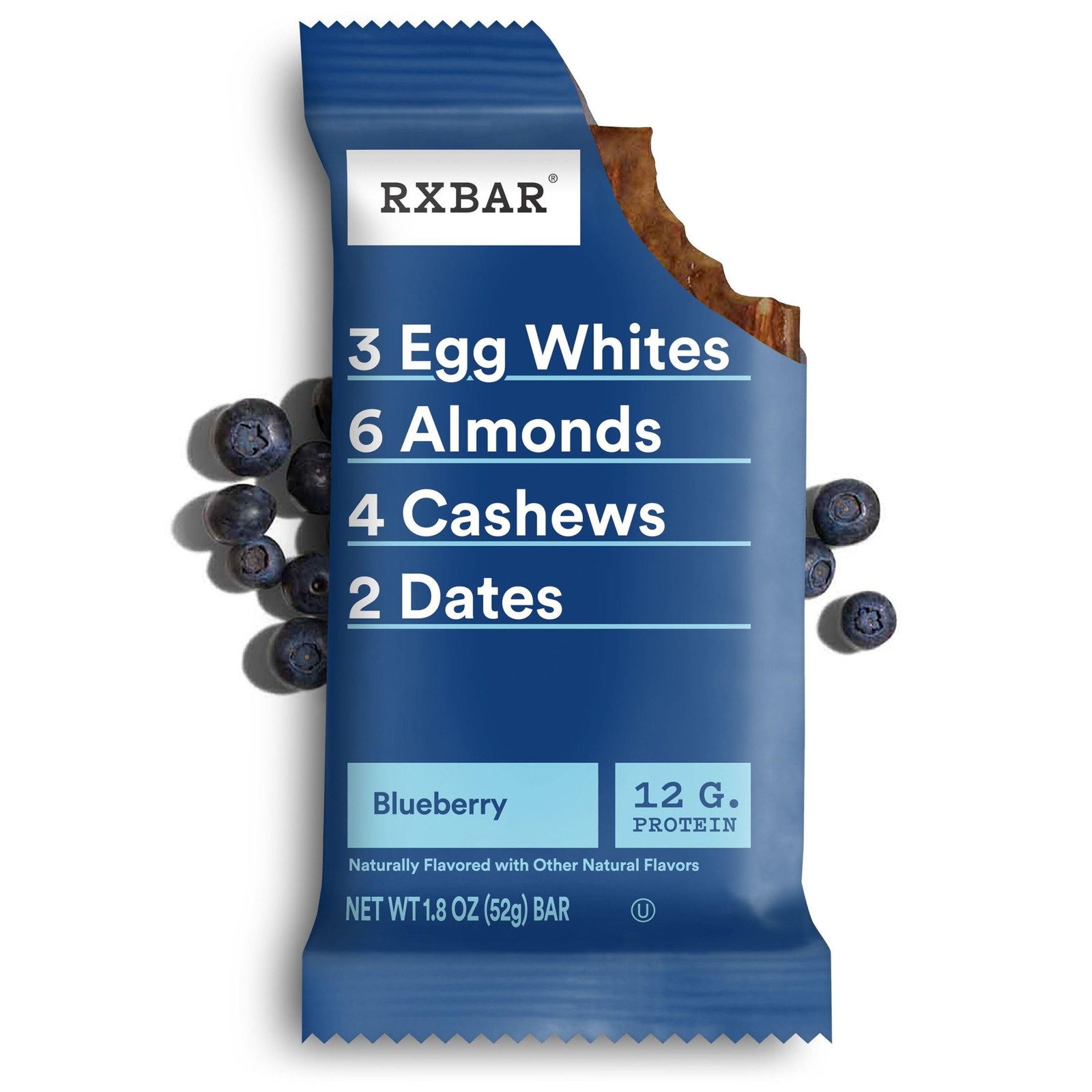 Rxbar Protein Bars, Protein Snack,Snack Bars,Blueberry,22Oz Box (12 Bars)-1 Box