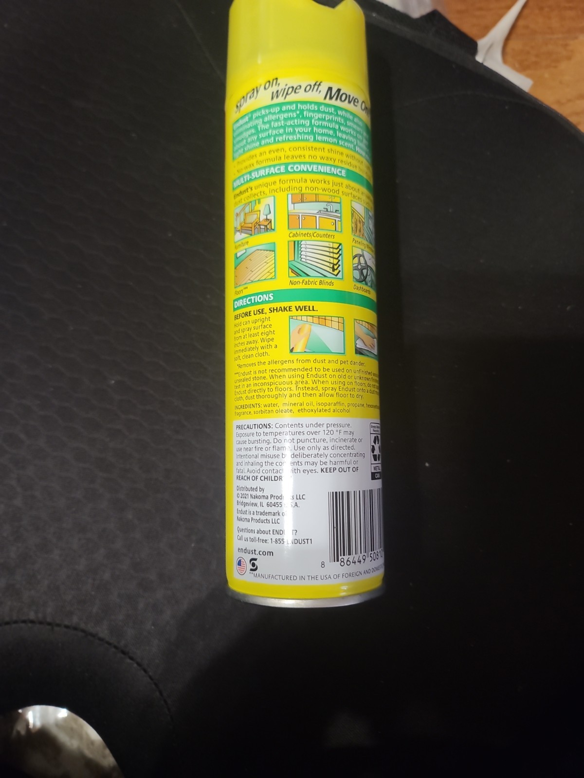 Endust® Multi-Surface Dusting and Cleaning Spray, Lemon Zest, Aerosol, 12.5 oz.