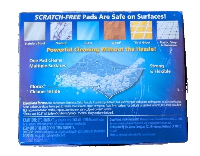 Clorox Scrub Singles Bathroom Rain Clean 12 Pads Discontinued New Sealed