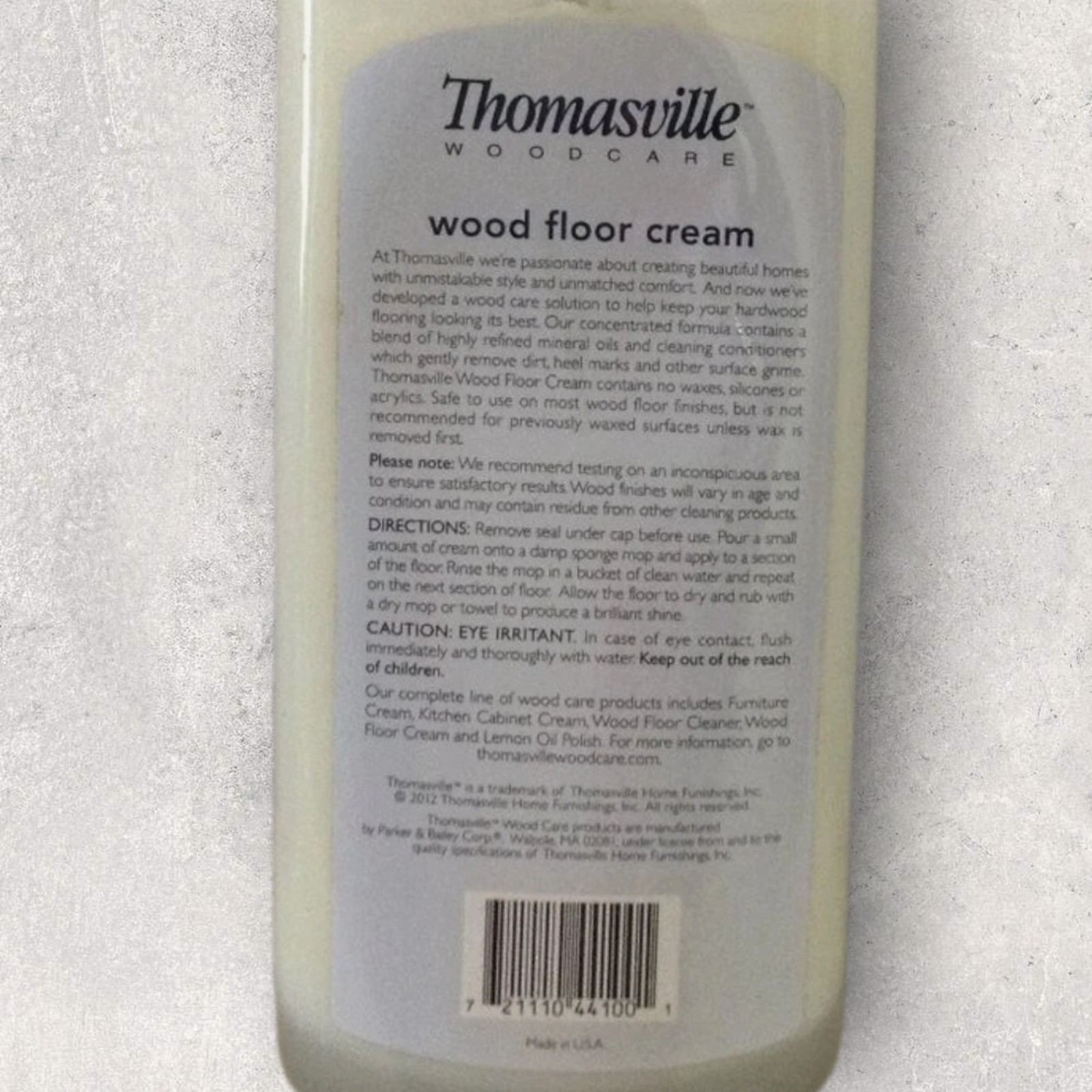 NEW Thomasville Wood Floor Cream 16oz Made in USA Discontinued Hard Find