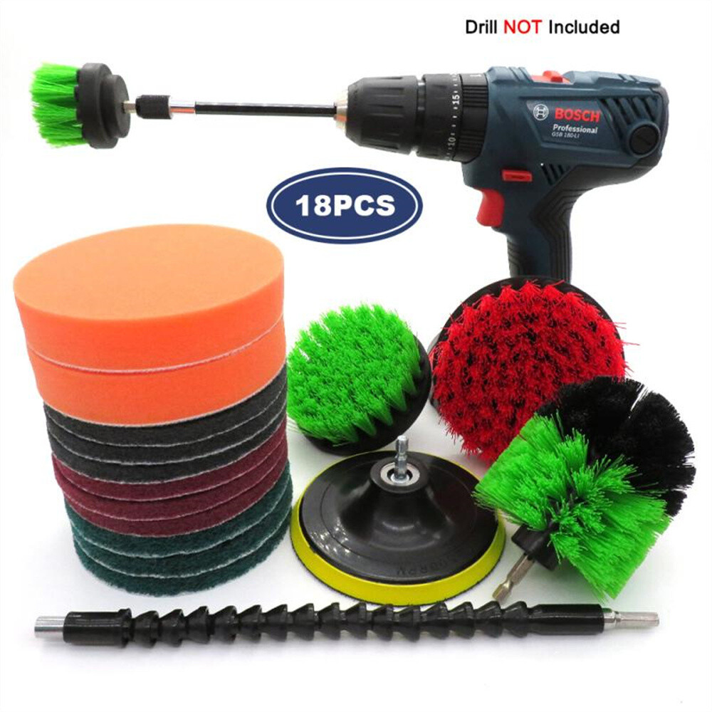 18pcs 5″ Drill Brushes for Cleaning Brush Attachment Power Scrub Home Car Tile