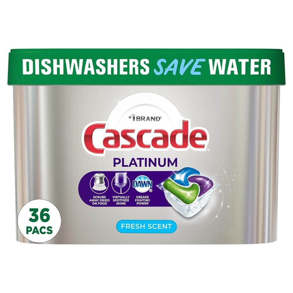 Cascade Platinum Actionpacs Fresh Scent Pods Dishwasher Detergent 20 oz 36 pk