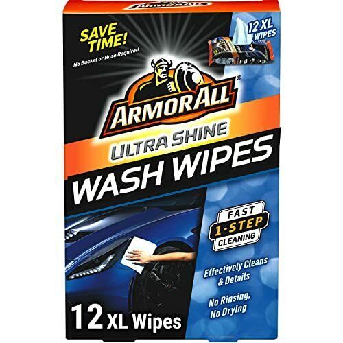 ArmorAll Ultra Shine Wash Wipes Fast 1 Step Cleaning 12 XL Wipes 10×15″ NEW