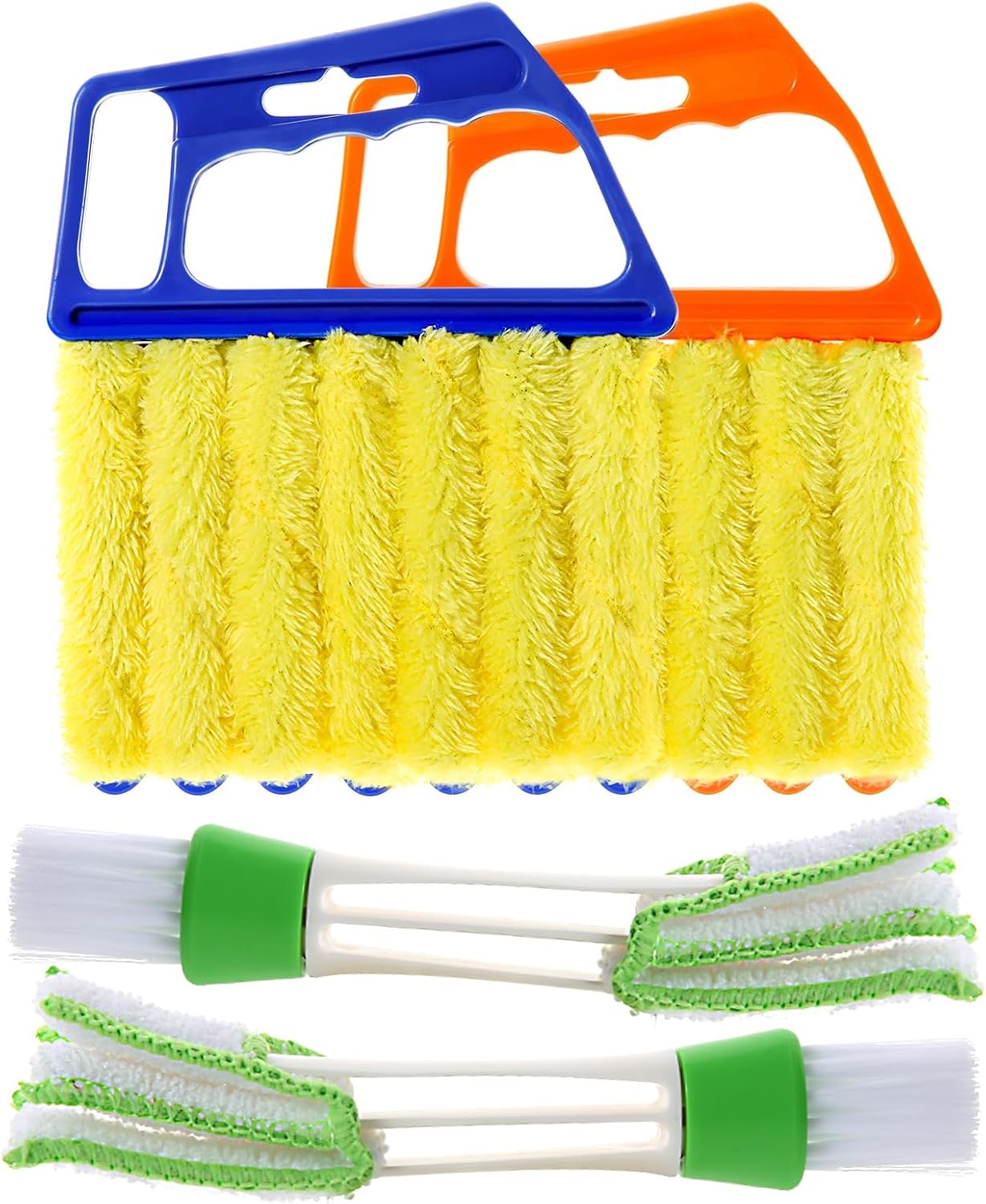4Pcs Window Venetian Blind Cleaner Duster Tool,Washable 7 Fingers Dusting
