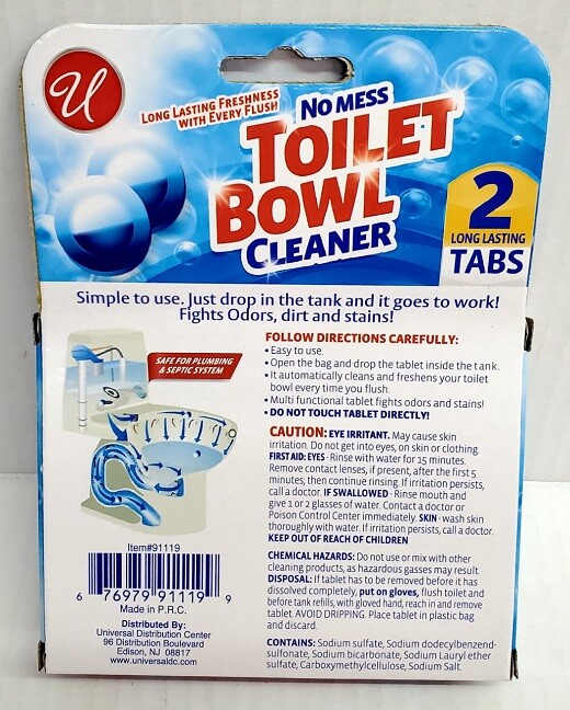 2 Tabs Automatic Toilet Bowl Cleaner BLUE BLEACH Deodorize Freshens Long Lasting