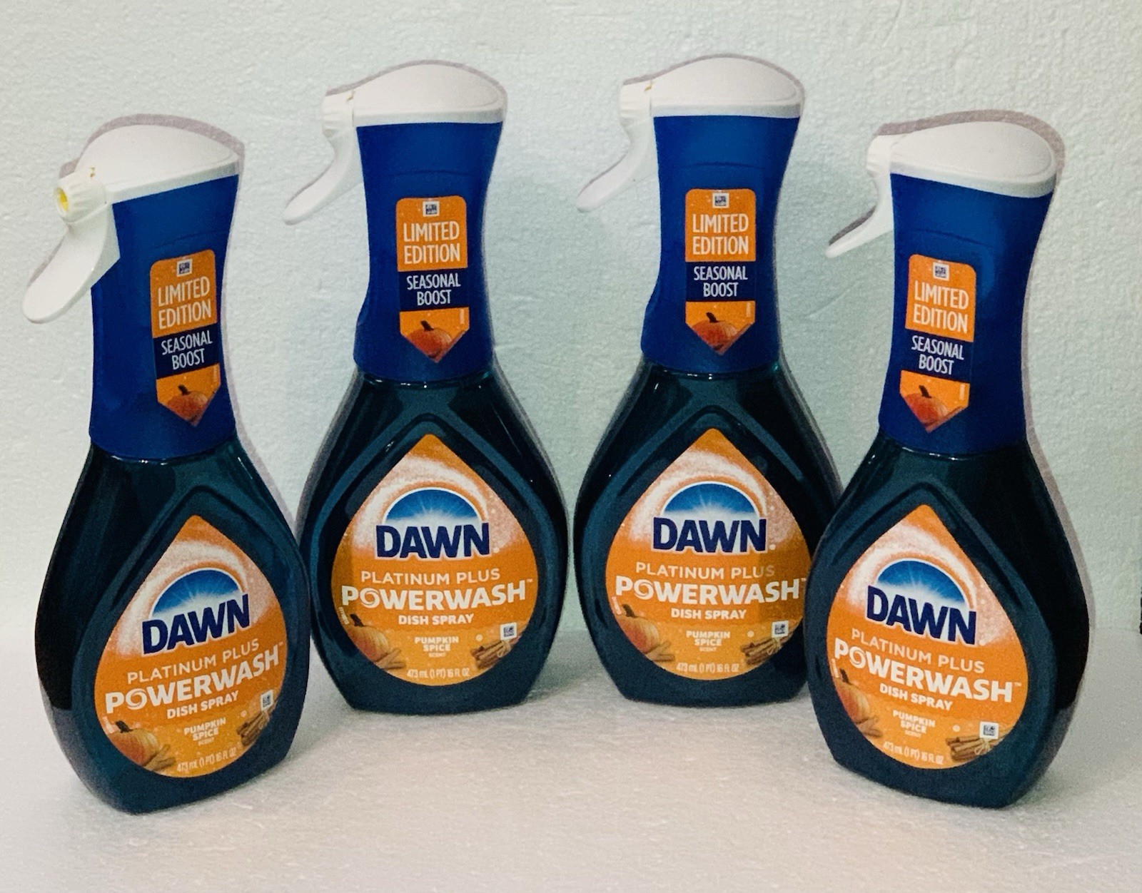 4 Dawn Platinum Powerwash Dish Spray Soap Pumpkin Spice Bundle Spray 16 Oz