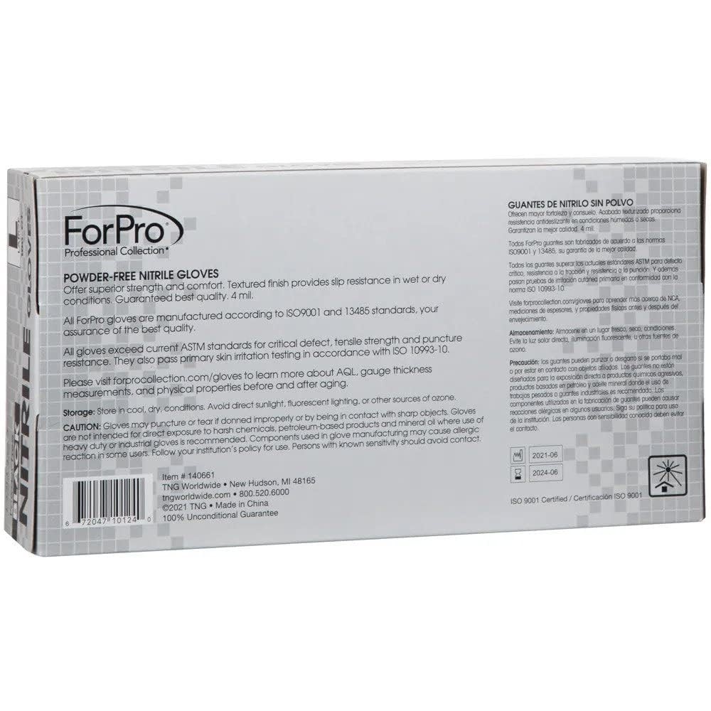ForPro Disposable Nitrile Gloves, Chemical Large (Pack of 1000), Black