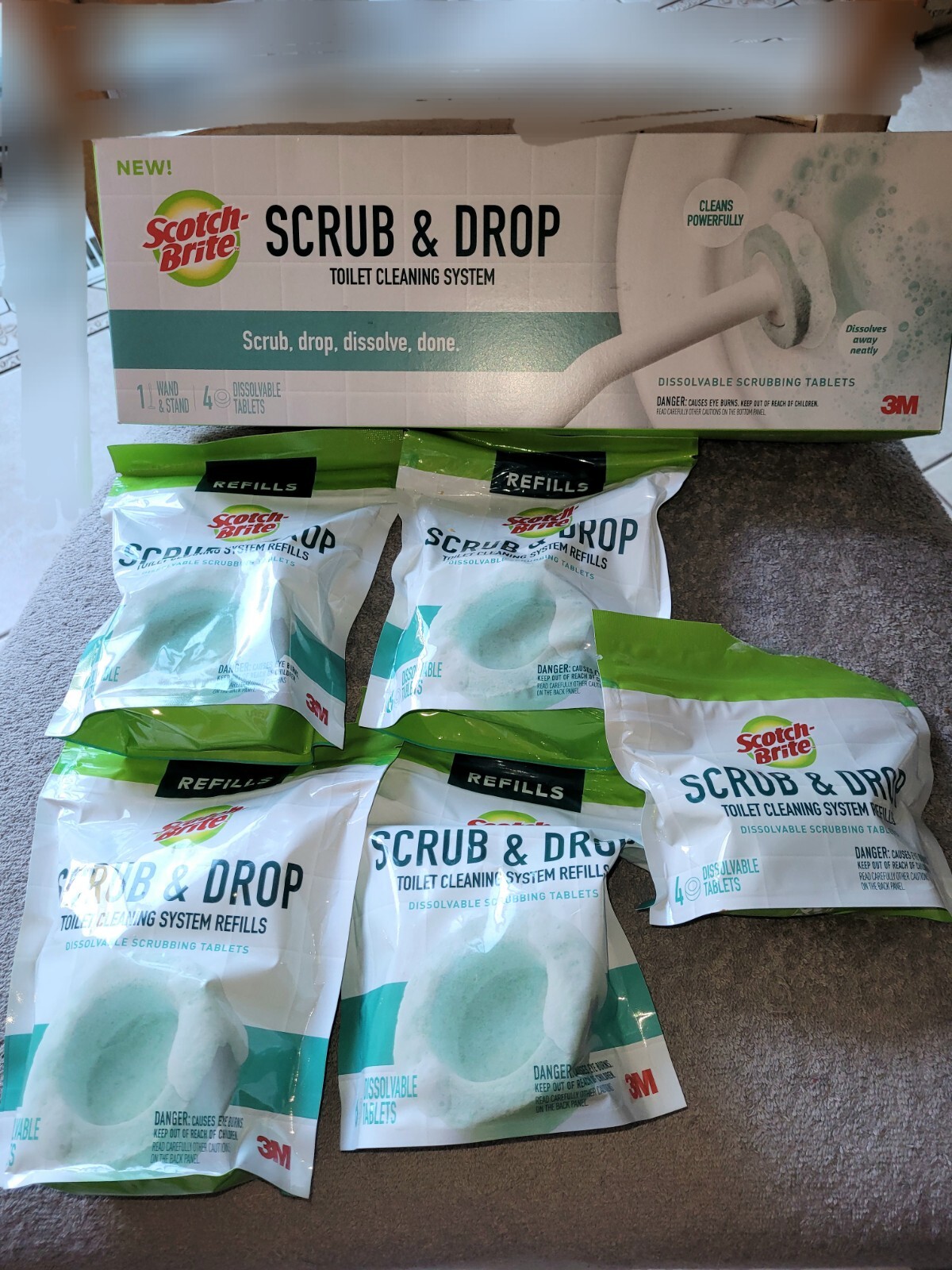 Scotch-Brite Scrub & Drop Toilet Cleaning 1 Brush /Holder +27 Dissolving Tablets