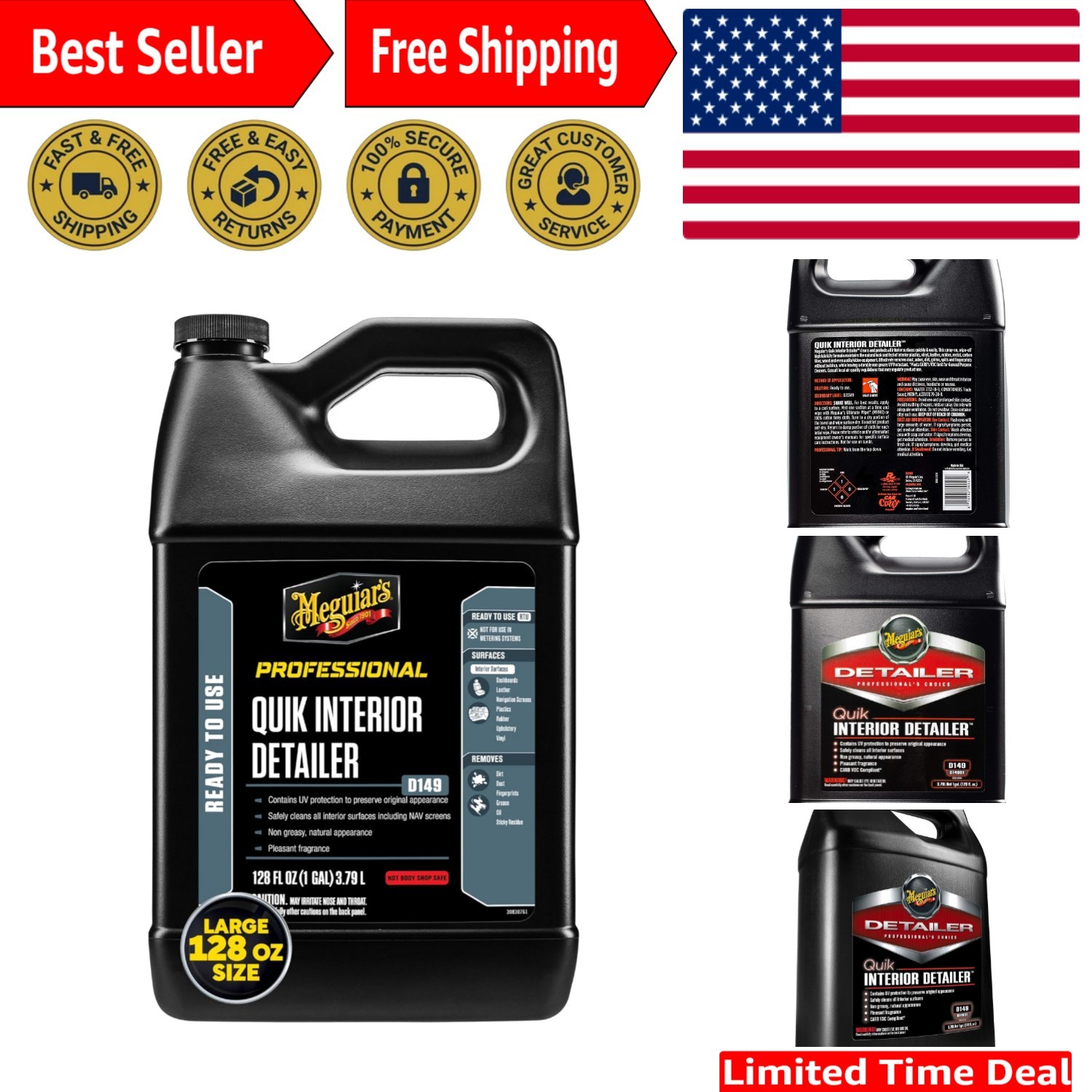 Quik Interior Detailer 3.79L – Ultimate Cleaner for Multi-Surface Protection