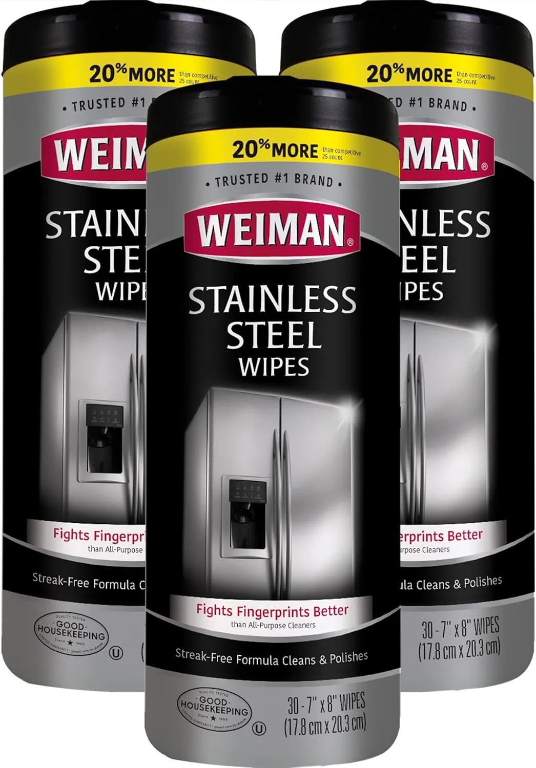 Weiman Stainless Steel Cleaning Wipes 30 Count Anti Fingerprint Appliance Polish