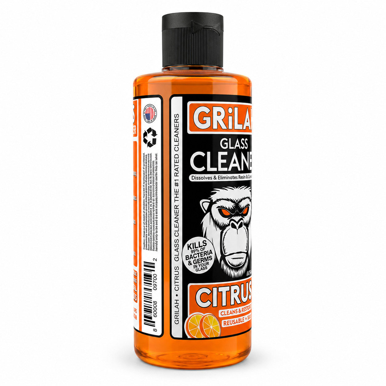 GRILAH Citrus Orange Glass Pipe Bong Cleaner Resin Remover Reusable – 16 oz