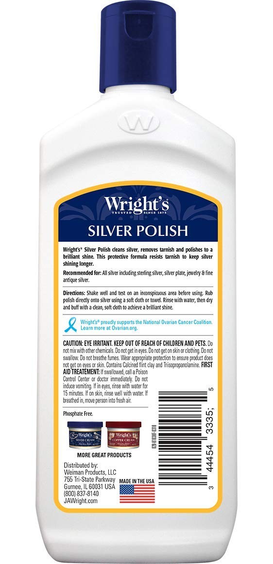 Wright’s Silver Cleaner and Polish – 7 Ounce – Ammonia Free – Use on Silver, Jew