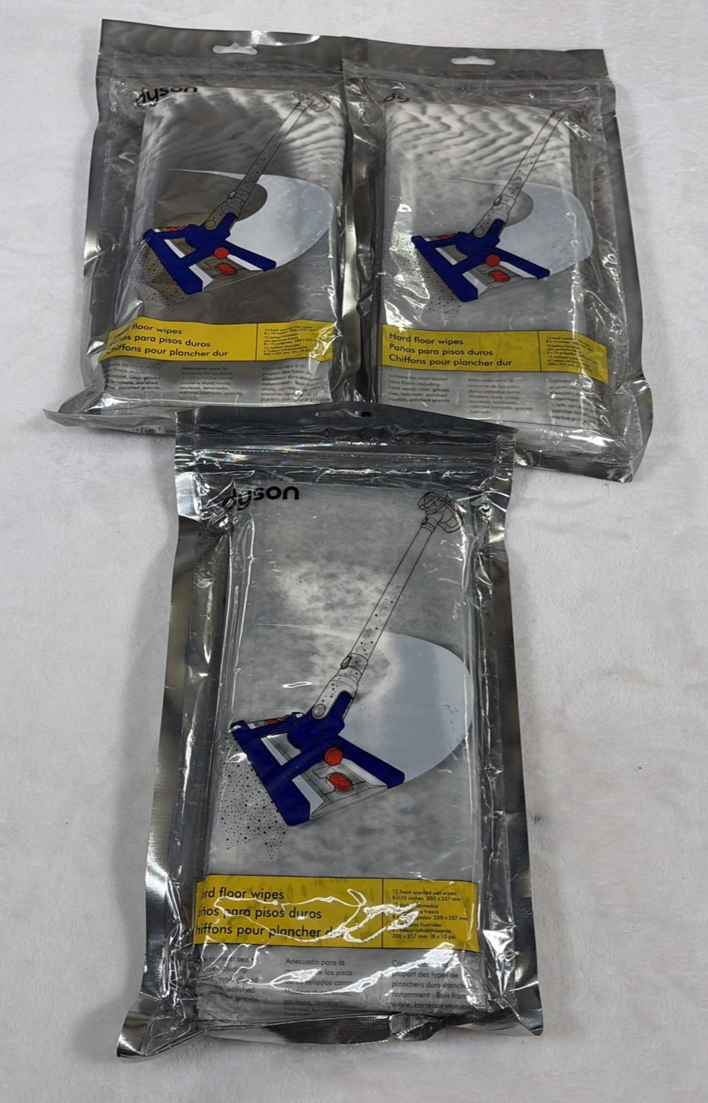 Dyson Hard Floor Wet Wipes DC 56 DC57 Lot of 3 3-Packs Sealed New Bnfts Charity