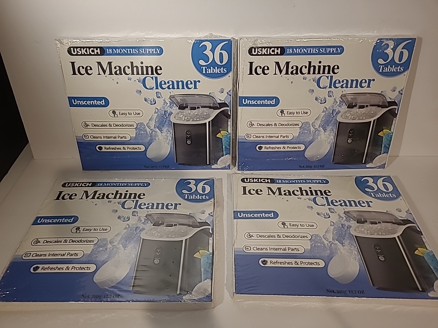 (4)USKICH Ice Machine Cleaner Descaler Tablets 36Pc Ice Maker Cleaner Compatible