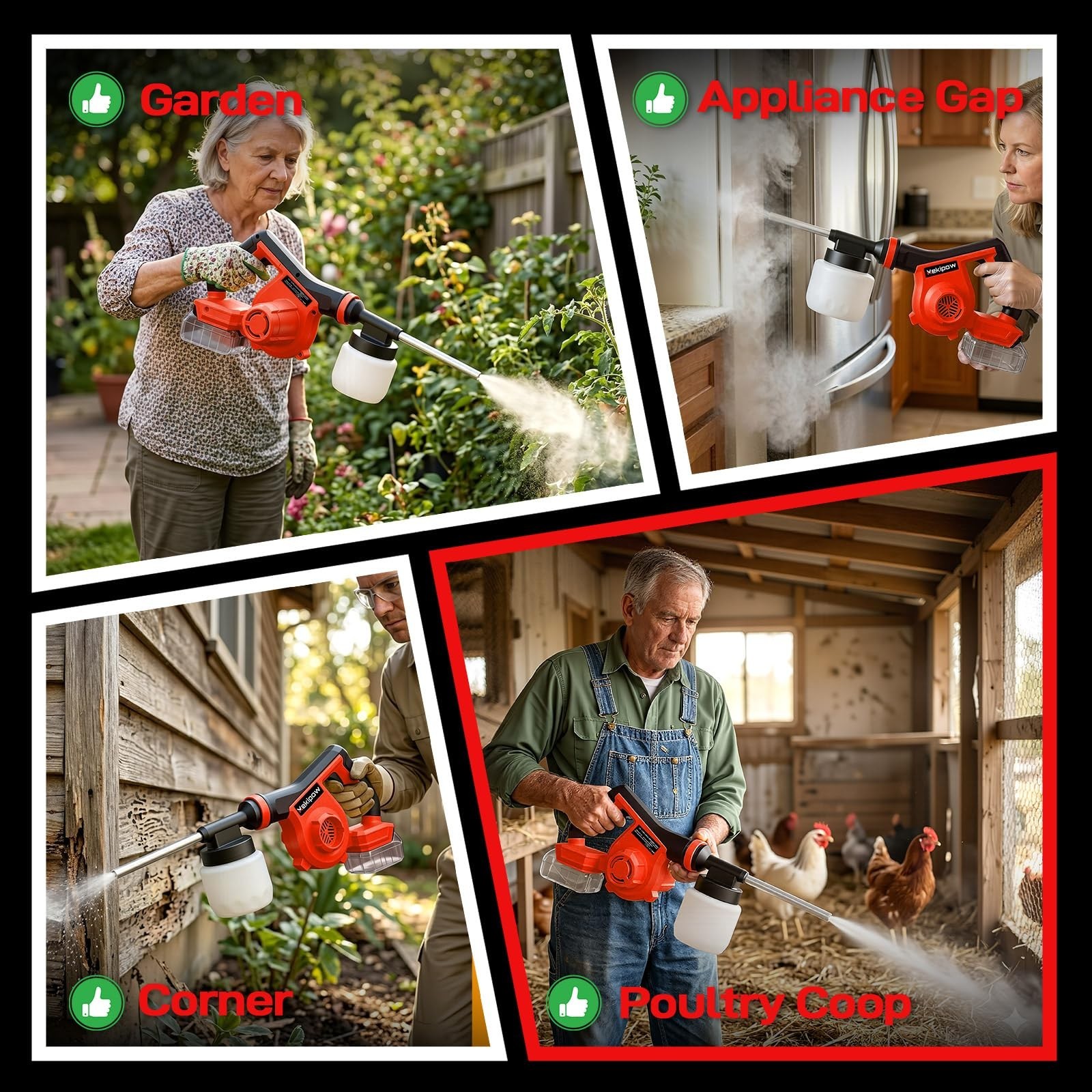 Electric Diatomaceous Earth Duster for Milwaukee 18V Battery, 3-in-1 Garden Appl