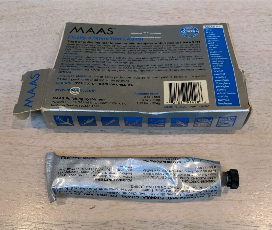 Brand New MAAS Concentrated A Fine Polishing Creme for All Metals 2 oz READ