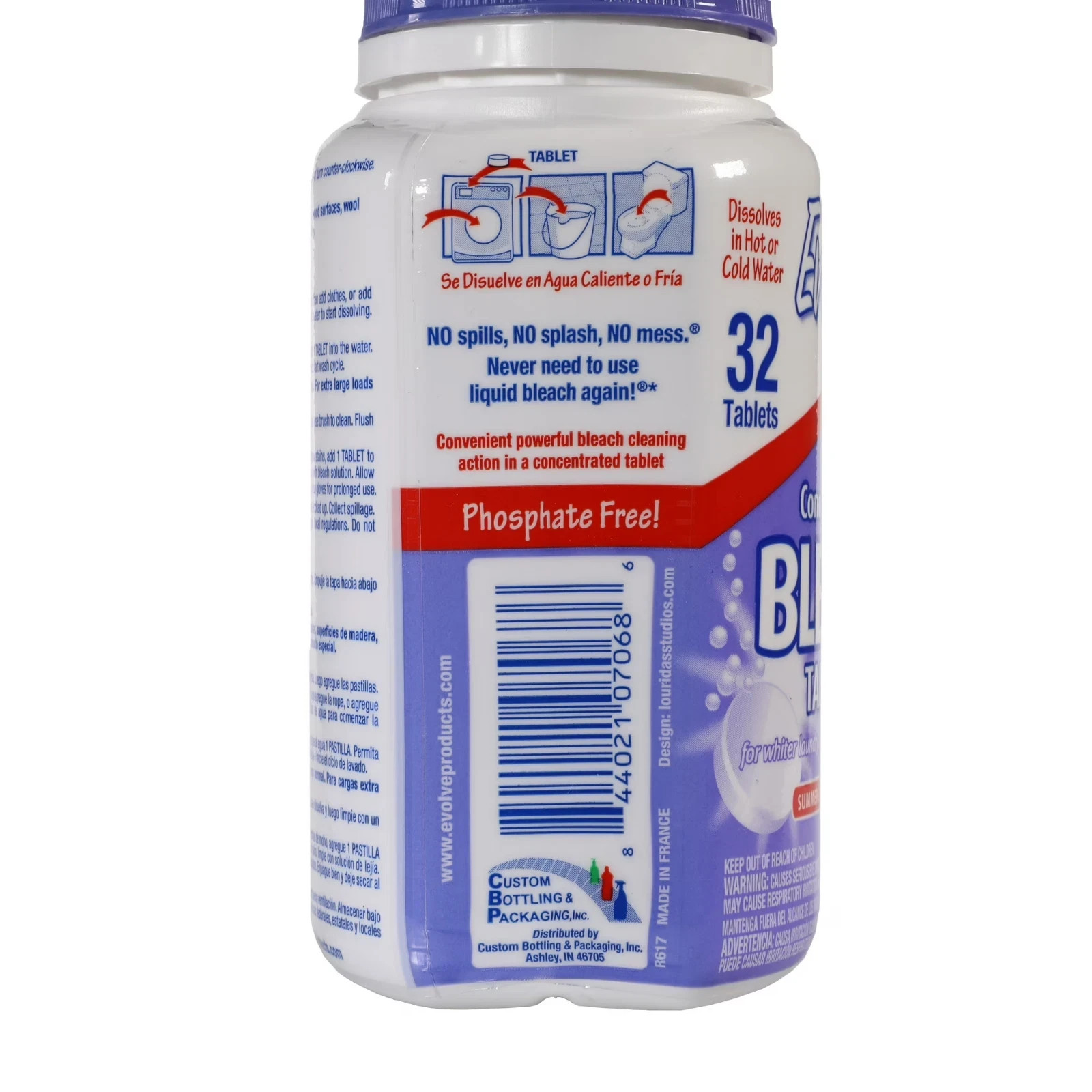 Evolve Bleach Tablets 64 Count Summer Lavender Multi Purpose Cleaning Tablets