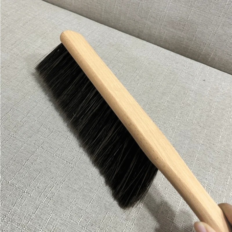 Natural Wood Bristle Cleaning Brush Anti Static Coffee Grinder Desktop Broom 1/2