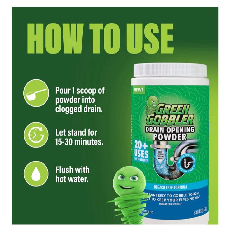 Drain Clog Remover and Drain Opening/Cleaning Powder 20+ Uses 3.31 lbs