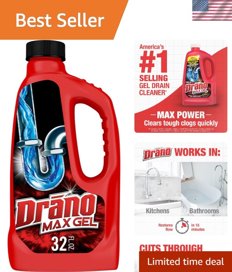 Max Gel Drain Clog Remover and Cleaner, 32 oz