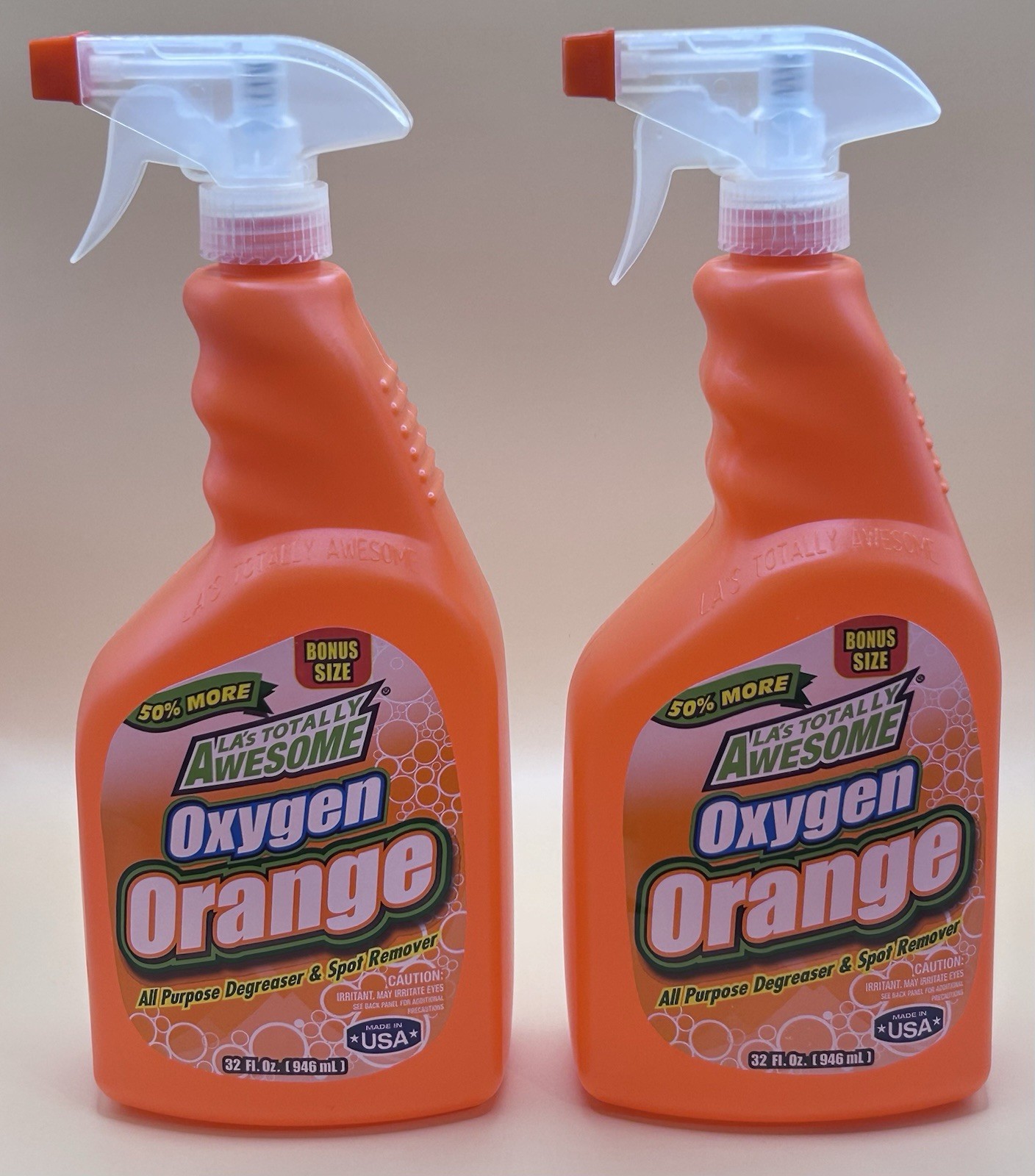 LA’s Totally Awesome Oxygen Orange Degreaser Spot Remover Spray, 32oz, 2-Pack
