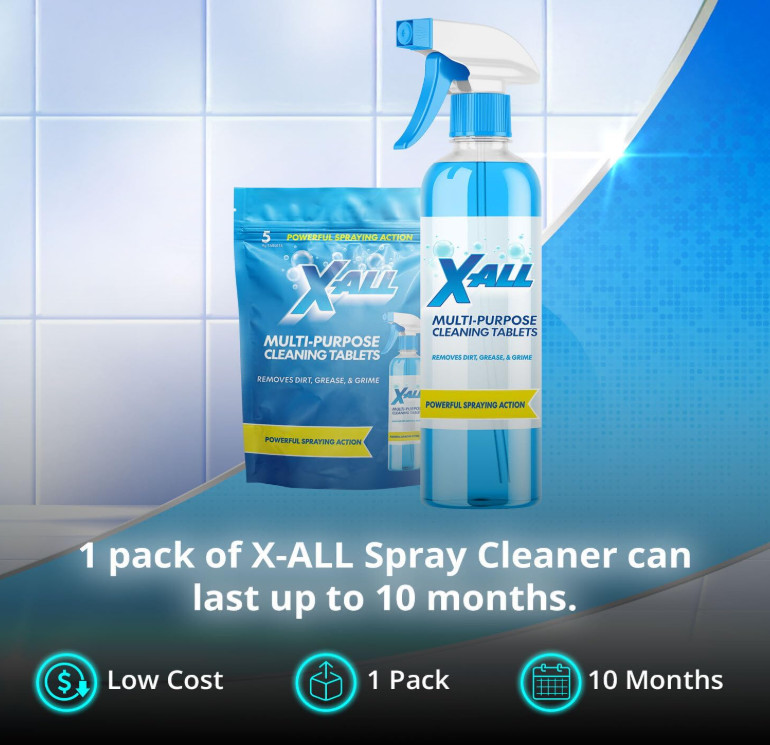 Multi-Purpose Cleaner Spray Bottle with 5 Cleaning Tablets Refill