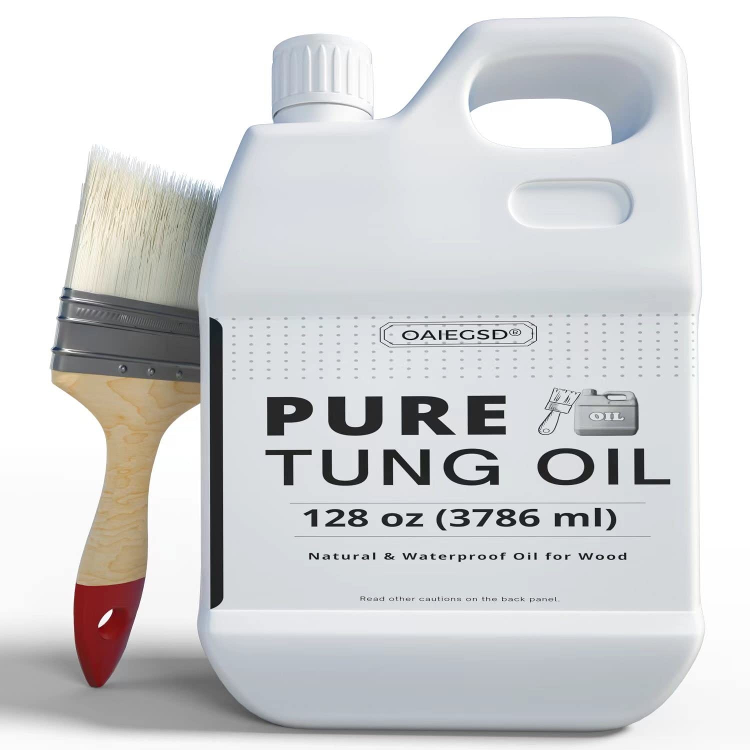 100% Pure Tung Oil Gallon -Food Grade Wood Finish & Sealer for Outdoor Furniture