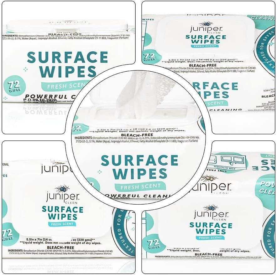 24 Pack Surface Cleaning Wipes Bleach Free, All-Purpose Cleaner for Bathroom, Ki