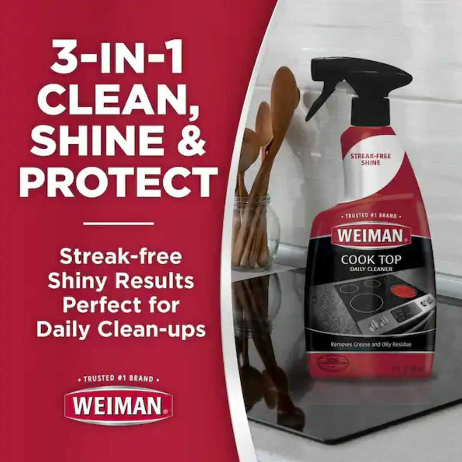 WEIMAN Glass Ceramic Stove Top DAILY CLEANER Polish Shine Protect RANGE TOP 22oz