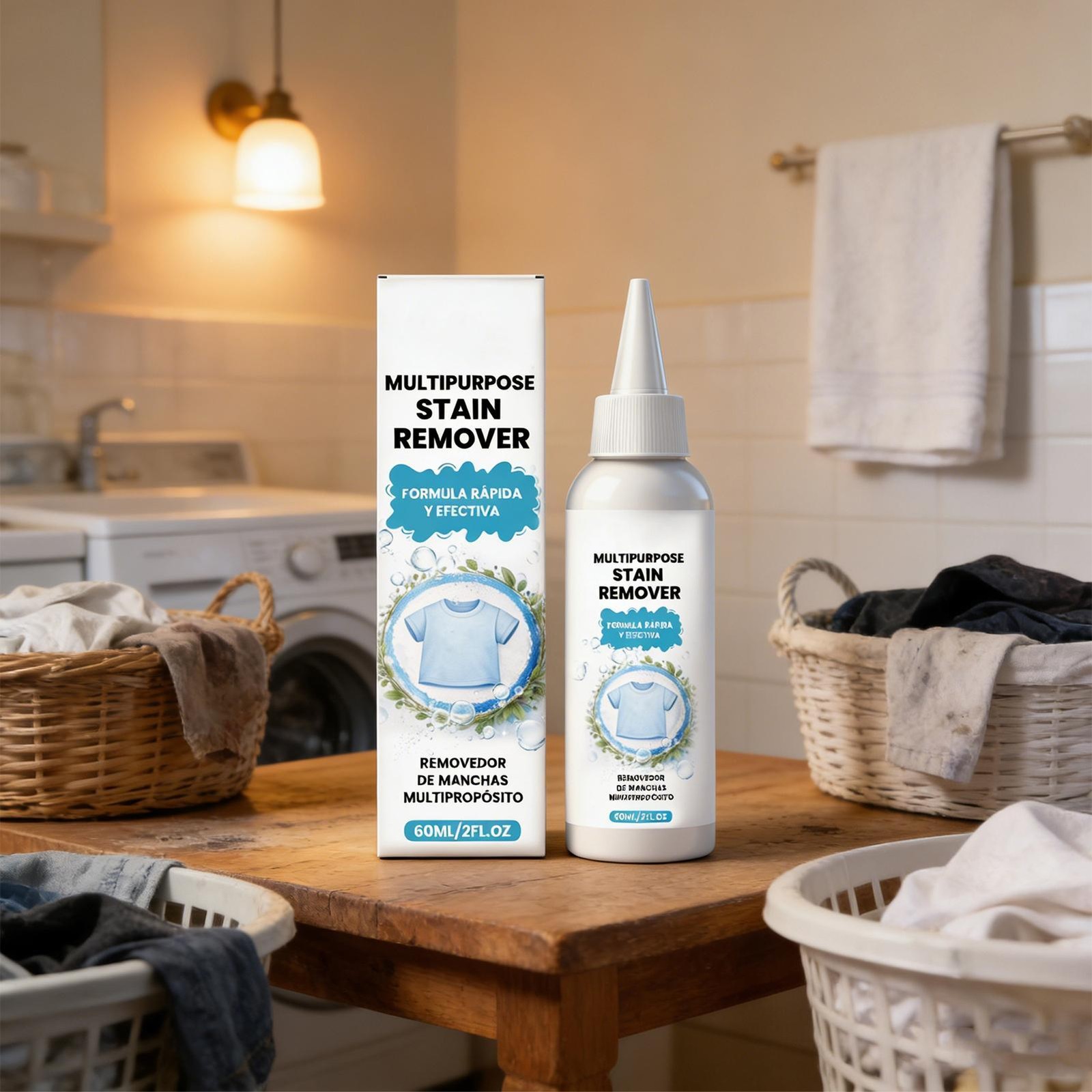 Fabric Stain Remover 60ml Laundry Grease Cleaning Spray Fabric Stain
