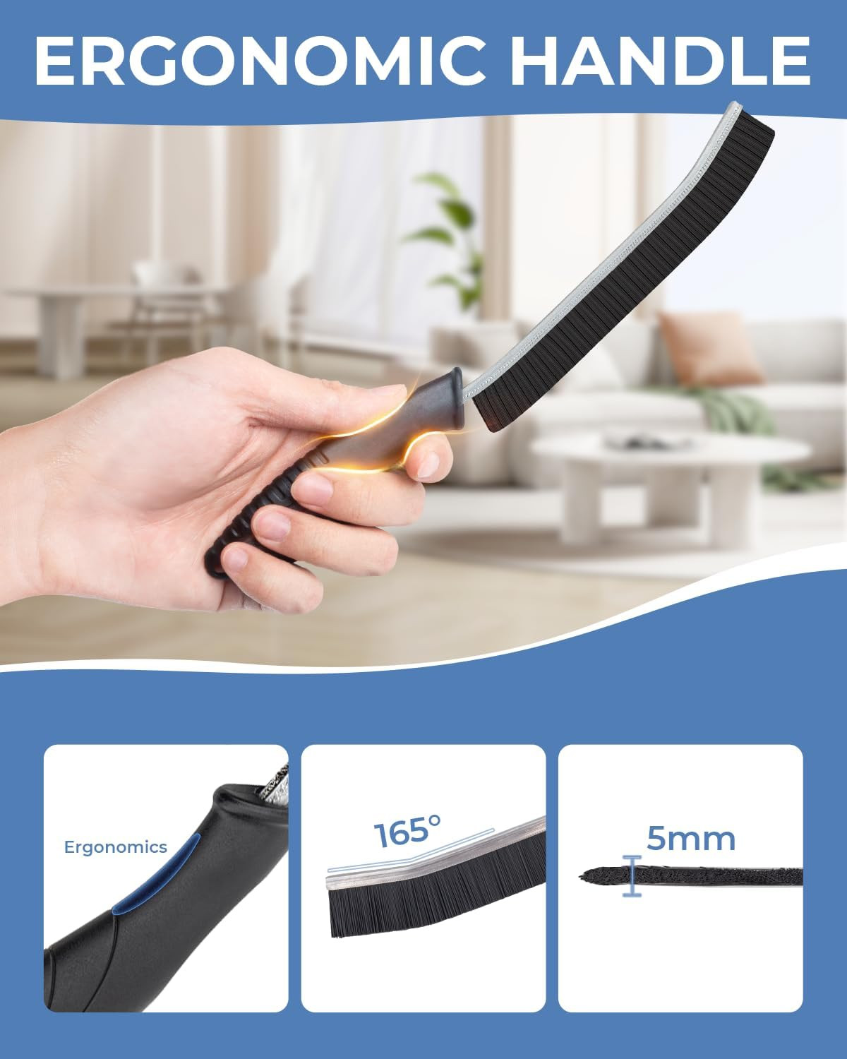 Crevice Cleaning Brushes, Cleaner Scrub Brush Tool for Hard to Reach Tight Space