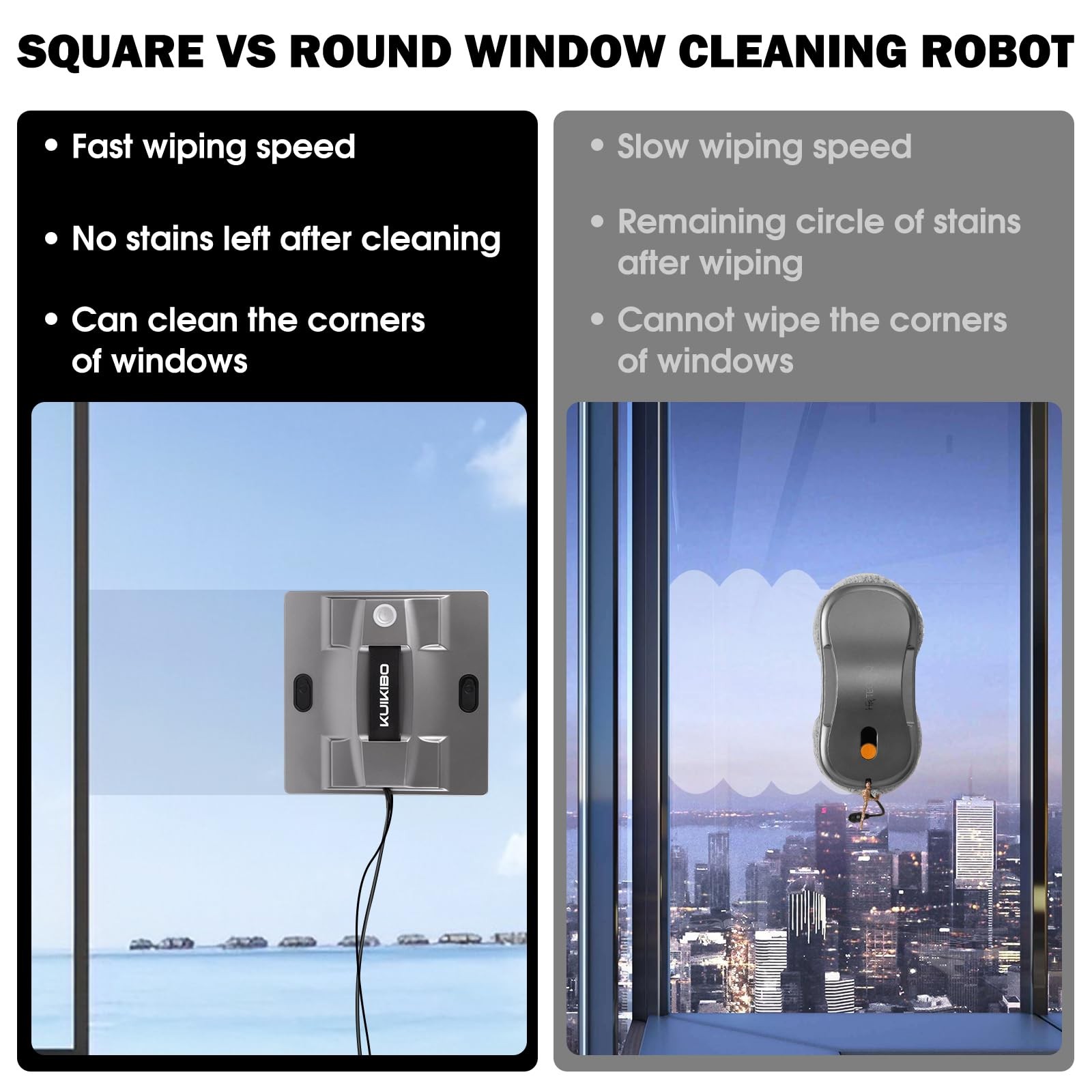 K1 Window Cleaning Robot with 4 Spray Nozzles Robotic 6000Pa Window Cleaner A…