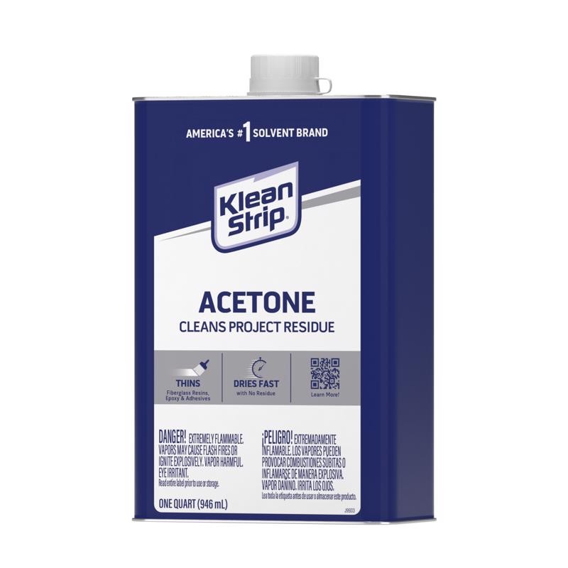 Klean Strip 84032 Indoor & Outdoor Liquid Acetone Solvent 1 qt. (Pack of 6)