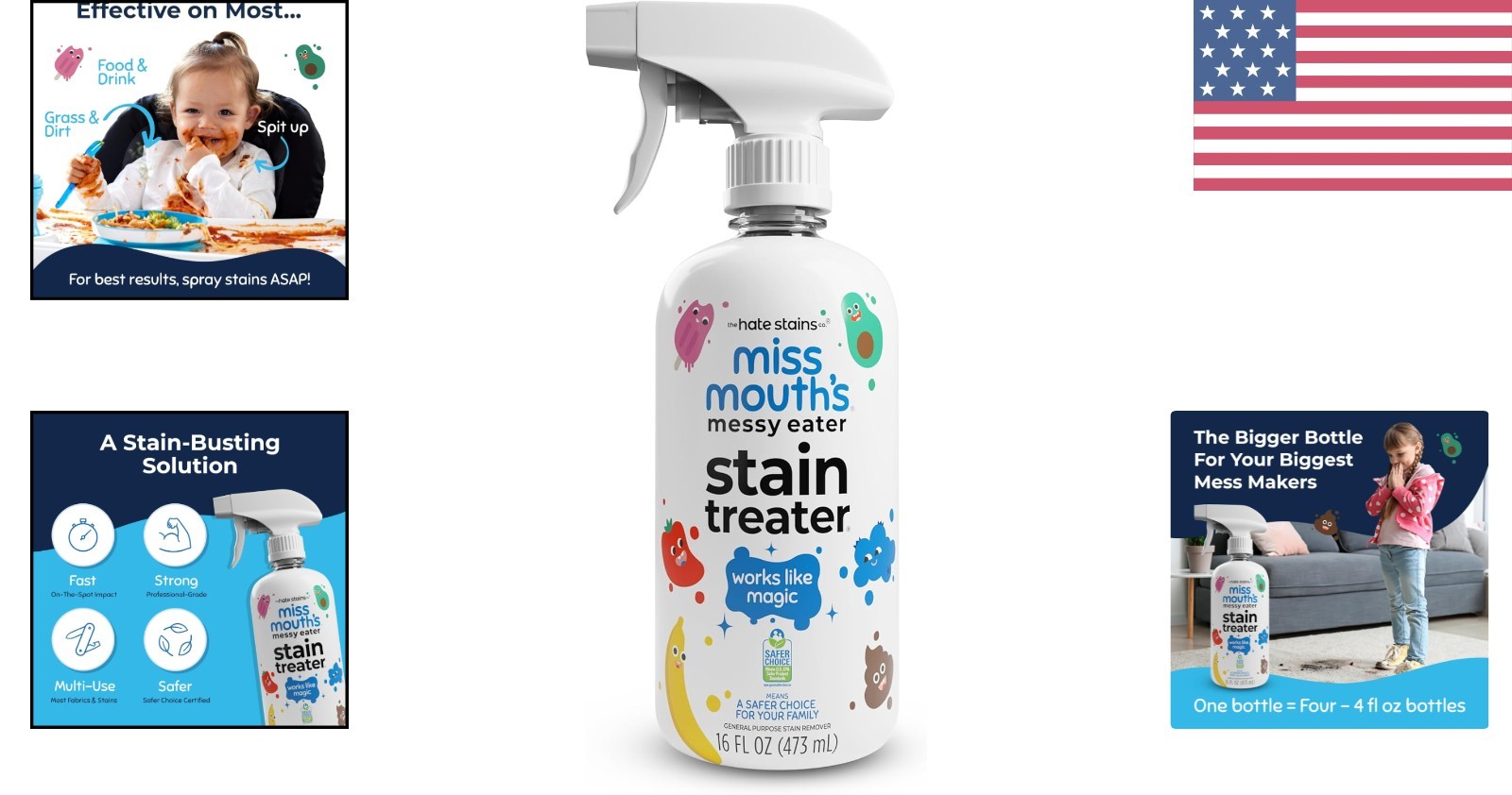 Non-Toxic 16oz Stain Remover Spray – Certified Safe Choice for Baby Essentials