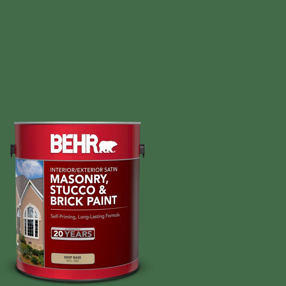 1 Gal. #M400-7 Garden Cucumber Satin Interior/Exterior Masonry, Stucco and Brick