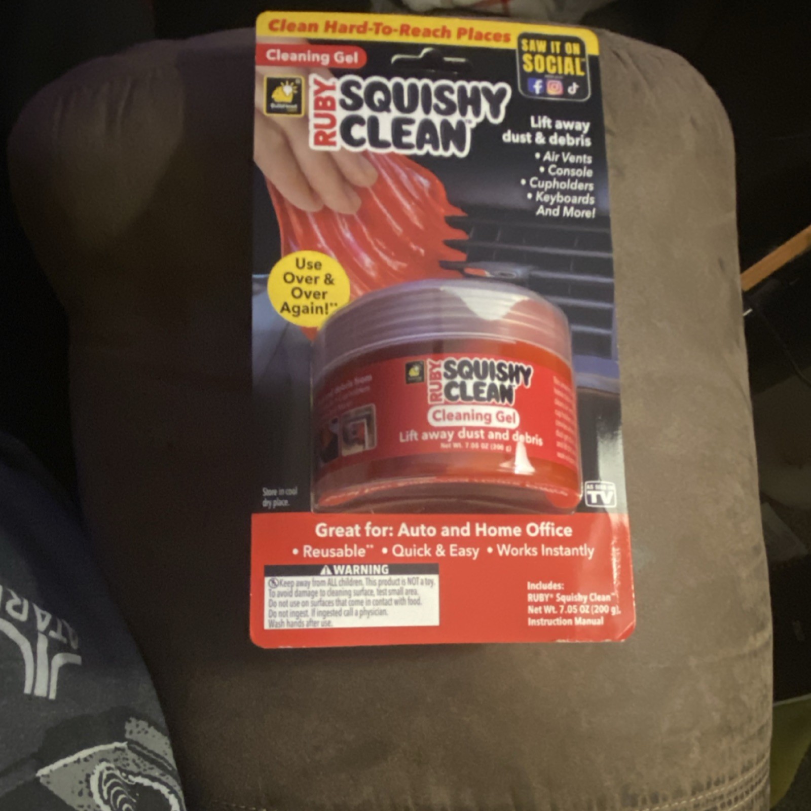 Ruby Squishy Clean Reusable Cleaning Gel 7.05 oz for Auto, Home, Keyboards