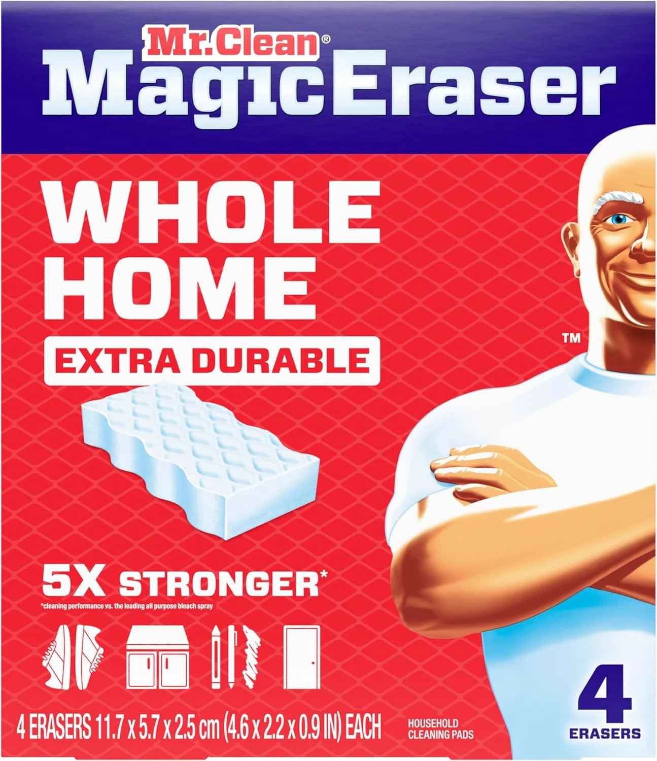 Mr. Clean Magic Eraser Sponge, All Purpose Cleaner, Cleaning Scrubber, Wall, Sne