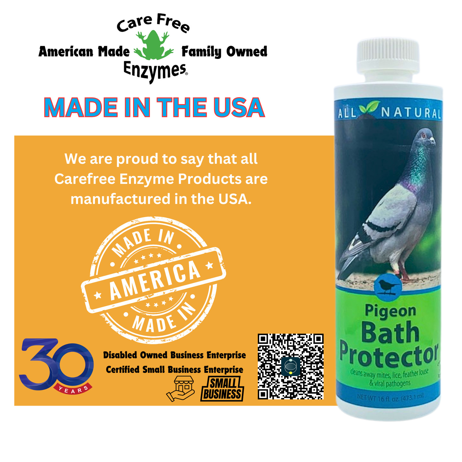 Pigeon Bath Protector & Feather Conditioner | For Show & Racing Pigeons | 16 oz